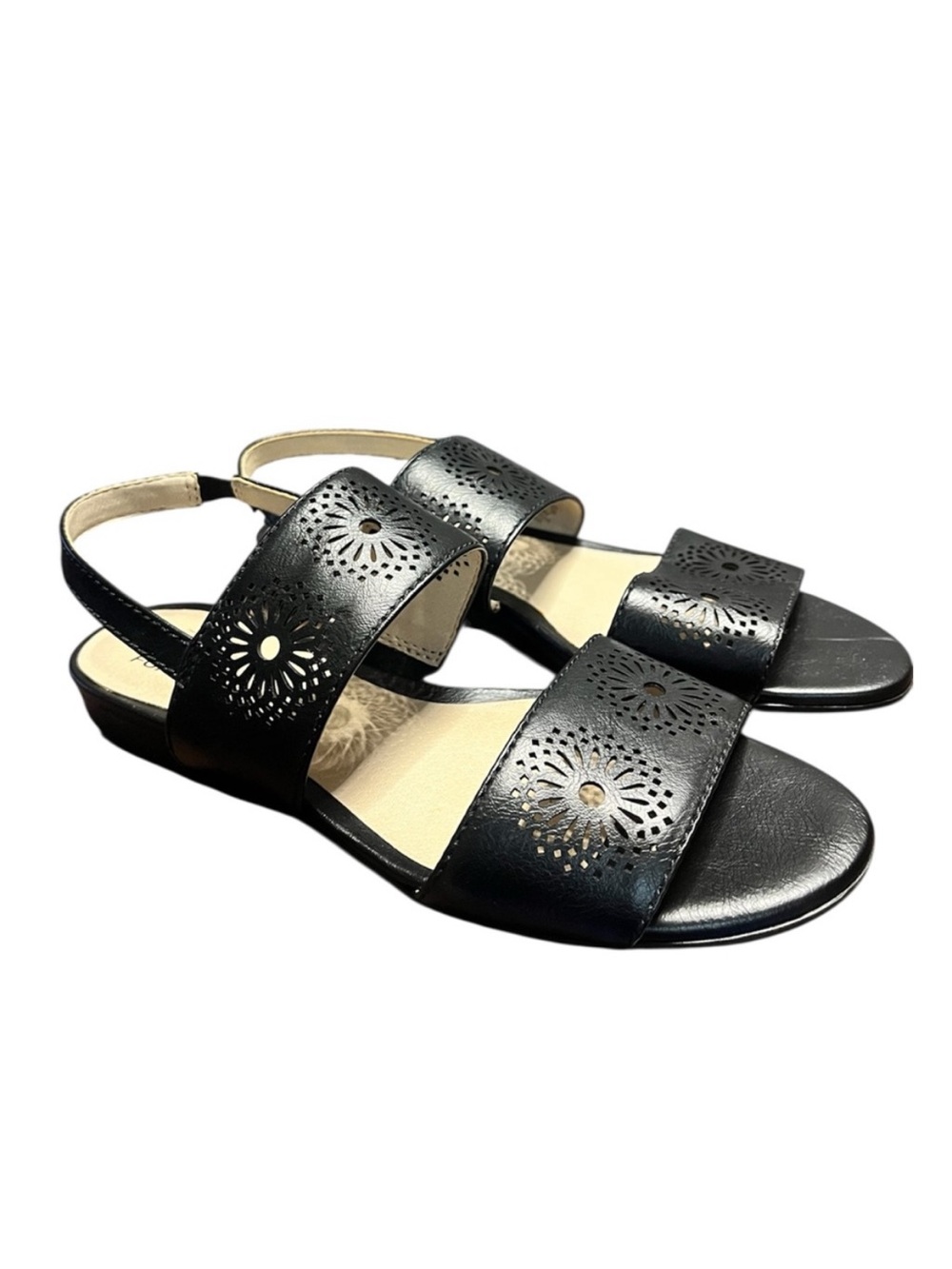 LifeStride Velocity Memory Foam Corinne Open Toe Stretch Slingback Sandals SZ 7
